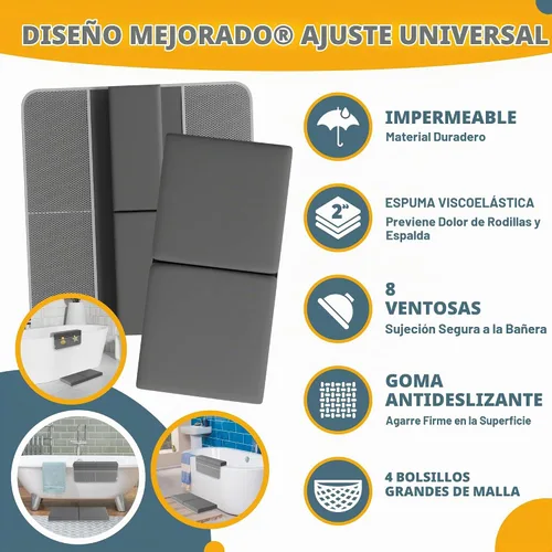 Vista 5 de Juego de rodilleras y coderas de baño, 2 pulgadas de grosor Gris