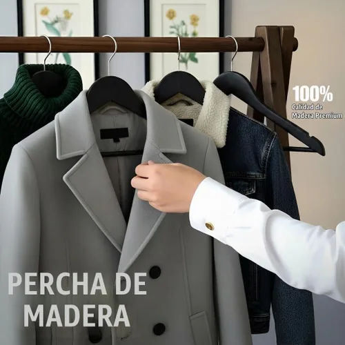 Vista 7 de Utopia Home Perchas de Madera Premium Paquete de 30 – Percha de Abrigo Duradera y Delgada – Percha para Trajes con Gancho Giratorio de 360 Grados