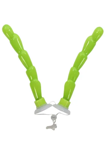 Vista 2 de Antenas de Insecto Verde con Luz LumenHorns para Disfraz Multicolor