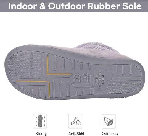 Vista 3 de Longbay Pantuflas de punto de chenilla cálidas para mujer de espuma viscoelástica cómodas de gamuza esponjosas de espuma viscoelástica botas de casa