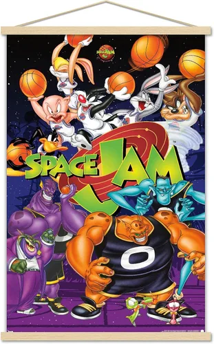 Vista 11 de Trends International Looney Tunes: Space Jam - Póster de collage de pared, 14.725 x 22.375 pulgadas, versión enmarcada de madera de granero