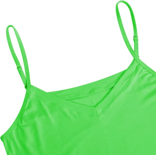 Vista 6 de AUHEGN Women's Basic Adjustable Spaghetti Strap Cami Slip Mini Dress