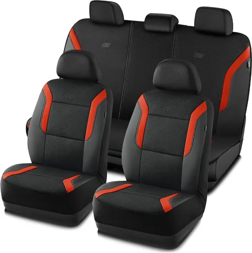 Vista 21 de Skechers Fundas de asiento de coche de espuma viscoelástica, fundas de asiento gruesas de malla Air Cool, juegos completos de asientos de coche