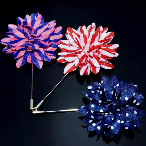 Vista 7 de Alfileres de solapa para hombre, diseño de flores de boda, paquete de 12, Sin gemas.