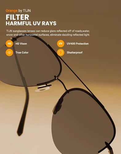 Vista 6 de TIJN Gafas de sol polarizadas Avaitor retro de gran tamaño para mujeres y hombres, tonos vintage, gafas de sol clásicas de metal, Vega