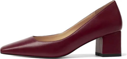 Vista 2 de Zapatos de tacón bajo grueso mate con punta cuadrada para mujer, 2.2 pulgadas