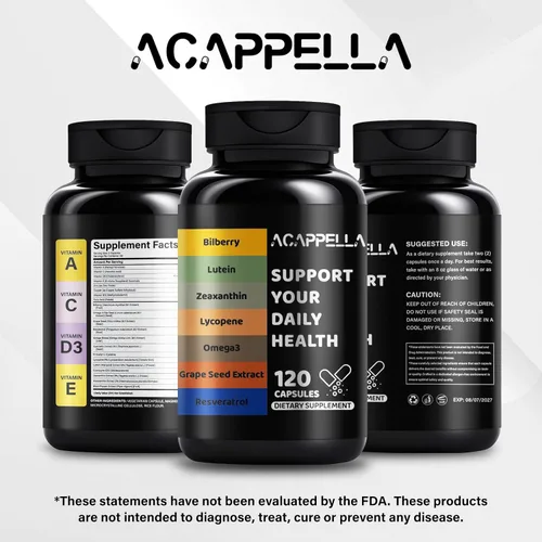Vista 6 de ACAPPELLA Suplementos de luteína y zeaxantina con cápsula de extracto de semilla de uva y cápsula de extracto de semilla de uva Cápsulas