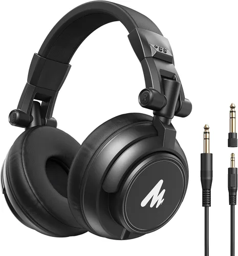 Vista 10 de MAONO Auriculares de estudio con controladores de 50 mm Pro Monitor de estudio, MH501 Auriculares cerrados con cable no desmontable para grabación