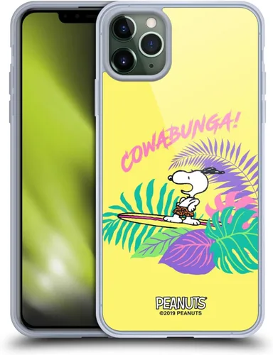Vista 145 de Head Case Designs Funda de gel suave con licencia oficial de Peanuts Tropical Surf Snoopy Aloha Disco compatible con Apple iPhone 13 Mini Surf