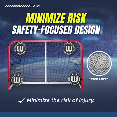 Vista 3 de Winnwell Objetivos de tiro de espuma de hockey – Fácil de instalar objetivos de tiro de red de hockey, equipo para ayudar a mejorar la precisión