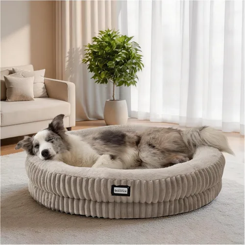 Vista 16 de BALANCE Cama para gatos, cama redonda lavable para gatos de interior, cama de felpa súper suave de piel sintética para cachorros y gatitos con parte