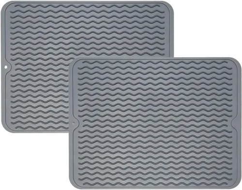 Vista 14 de ZLR 2 bandejas de silicona para fregadero (6 x 12 pulgadas/6.024 x 12.008 in) - Soporte estrecho para esponja para encimera de cocina - Tapete Negro