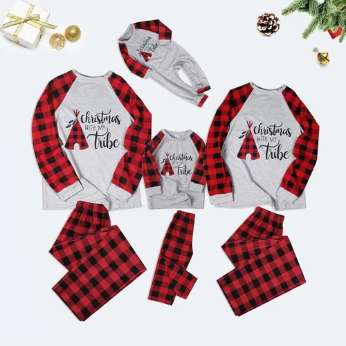 Vista 2 de Pijamas de Navidad para la familia, conjunto de pijamas de Navidad 2023, ropa de dormir divertida con estampado de Papá Noel, pijamas familiares a