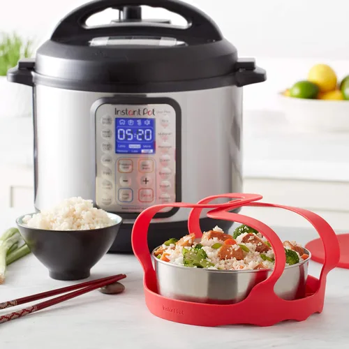 Vista 7 de Instant Pot 5252078 - Sartén redonda oficial con tapa de silicona, 7 pulgadas, color rojo