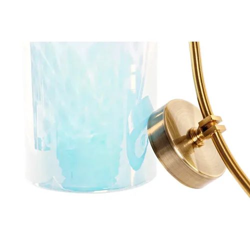 Vista 4 de Jarrón DKD Home Decor Azul Dorado Metal Cristal Mediterráneo 19 x 15 x 33 cm