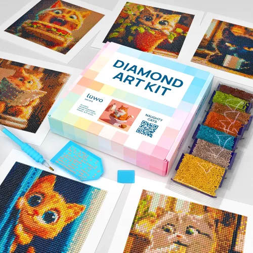 Vista 15 de LuwoArte Paquete de 6 Kits de Pintura de Diamantes para Adultos – Kits de Arte de Diamantes con Tema de Campo – Arte de Gemas DIY de Taladro