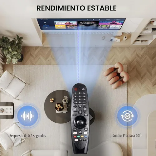 Vista 3 de Voice Magic Remote para LG TV - Control remoto universal para LG Nanocell WebOS, UHD, OLED, LCD, HD y Smart TV con puntero y función de voz