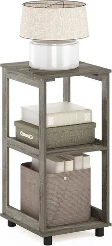 Vista 14 de Furinno JAYA Mesa auxiliar ovalada de diseño simple con contenedor, americano/cromo