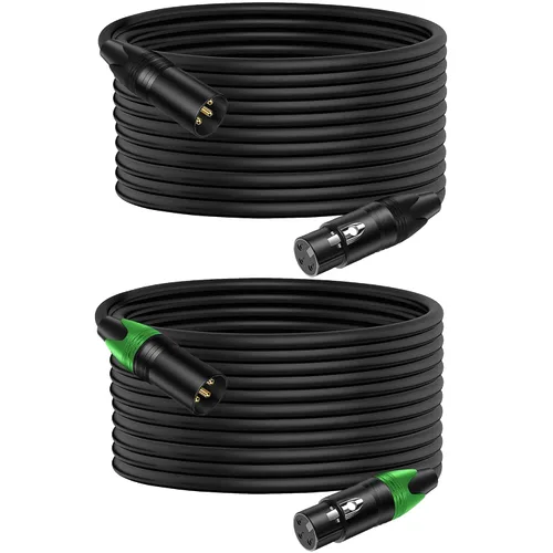 Vista 12 de LanSenSu 1 micrófono divisor XLR Y macho a 2 hembras, XLR hembra de 3 pines a doble XLR macho Y-Splitter Cables de audio de micrófono equilibrado