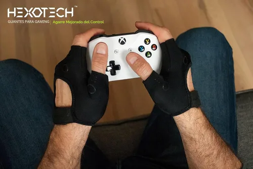 Vista 7 de Hexotech Pro Gamer Guantes tácticos antisudor sin dedos para control de agarre perfectos para Xbox Series X, PlayStation 5 Dualsense