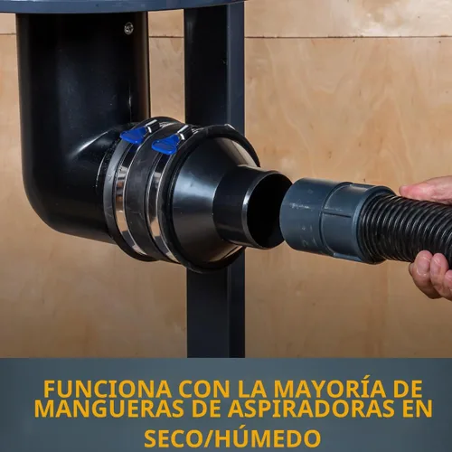 Vista 4 de POWERTEC Reductor de 4 a 2-1/2 pulgadas y manguito flexible con abrazaderas de manguera de llave de acero inoxidable, accesorio de recolección