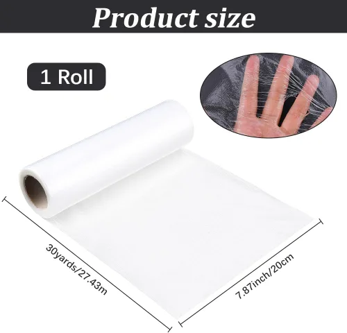 Vista 2 de Estabilizador de bordado soluble en agua transparente de 30 yardas de 7.87 pulgadas, compatible con la mayoría de los aros, rollos de película