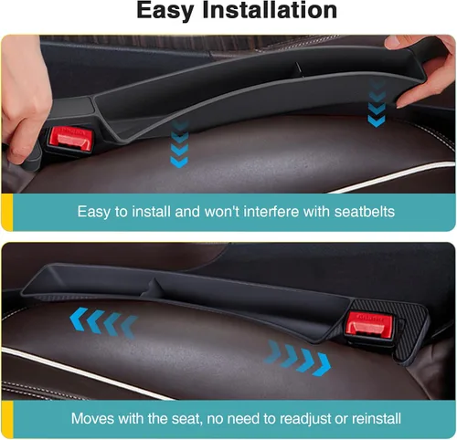 Vista 7 de Organizador Relleno de Espacio de Asiento de Coche, Paquete de 2 Organizador de Asiento Delantero - Ajuste Universal para SUV, Camioneta, Caja