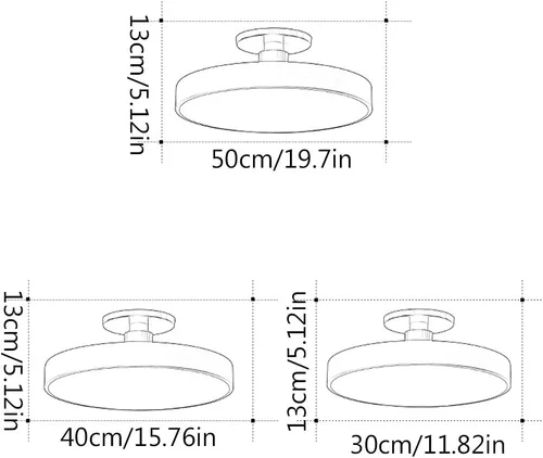 Vista 4 de Lámpara de techo de color de cúpula de 3 colores de luz variable instalación integrada cerca del techo, lámparas LED de montaje empotrado, luces