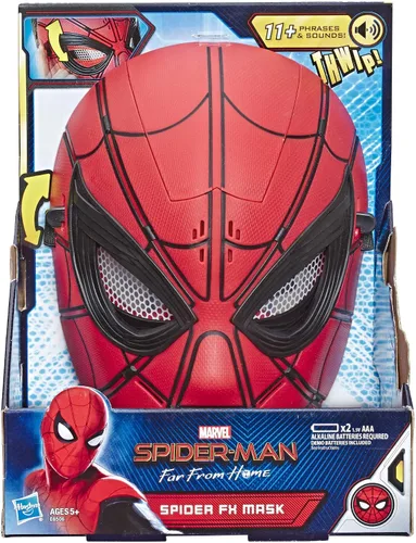 Vista 2 de Máscara Spider FX de Spider-Man de Marvel Lejos de casa para juego de rol – Juguetes de máscara de Super Héroe