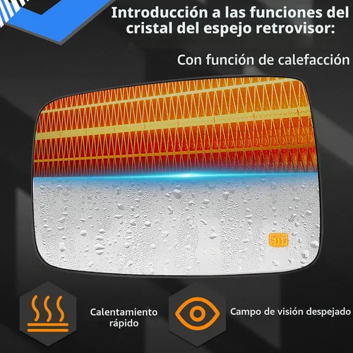 Vista 4 de Espejo lateral del conductor de repuesto para Dodge Ram 1500 2500 2012 2013 2014 2015 2016 2017 2018 2018 – Cristal convexo, espejo retrovisor