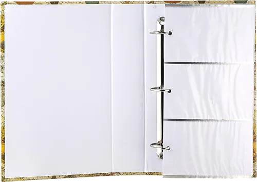 Vista 2 de Álbum de fotos de 3 anillos con 504 bolsillos para fotos de 4 x 6, diseño de mapa del mundo antiguo