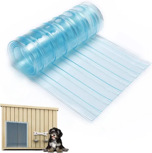Vista 9 de Solapas de repuesto para puerta de 9.8 pulgadas x 4.9 pies para casa de perro, tira de vinilo transparente fácil de cortar e instalar para puerta