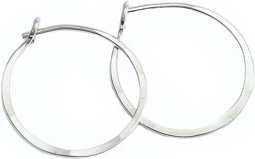 Vista 105 de Aretes de aro finos martillados, elegantes plata esterlina geométrica sólida, relleno de oro y relleno de oro rosa; para mujer por Lotus Stone