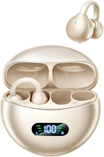 Vista 9 de Auriculares con clip M79 abiertos para los oídos, auriculares Bluetooth inalámbrico 6.0 con micrófono, control táctil de reproducción de 60 horas