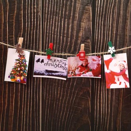 Vista 3 de Boao Clips de madera de Navidad, clips de fotos para árbol de Navidad, guantes de alce, pinzas de nieve para la ropa, clavijas de fotos