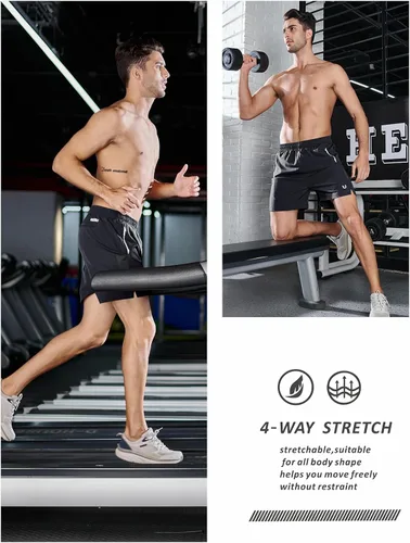 Vista 4 de NORTHYARD Pantalones cortos deportivos para correr para hombre, 5 pulgadas, 7 pulgadas, 9 pulgadas, entrenamiento, gimnasio, tenis, secado rápido