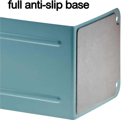 Vista 2 de Acrimet Sujetalibros para estantes, extremos de libros de metal de acero resistente, tapón antideslizante para libros, soporte para almacenamiento