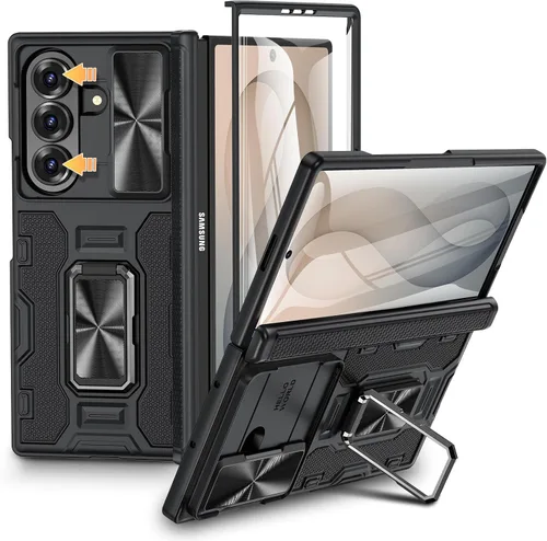 Vista 42 de VEGO Funda para Galaxy Z Fold 4 con Cubierta de Cámara Deslizante y Protección de Bisagra Funda con Protector de Pantalla Soporte Magnético de 360°