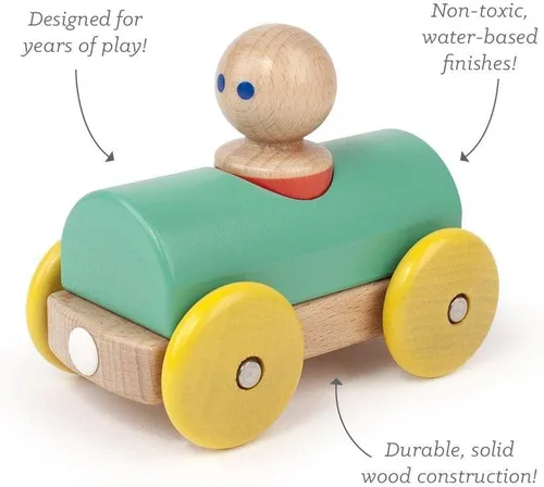 Vista 2 de 3 Piece Tegu Magnetic Racer Building Block Set, Teal Big Top