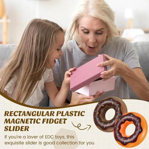 Vista 7 de 2 piezas de moneda háptica en forma de dona deslizante magnética Fidget Slider Toy ADHD Autismo Alivio sensorial del estrés y la ansiedad Depresión