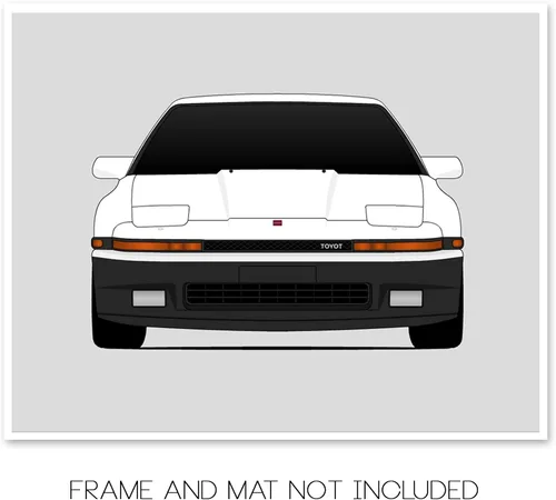 Vista 2 de Custom Car Posters Póster hecho a mano compatible con Toyota Supra MK 3 (A70) (1986-1993) de 3ª generación, decoración de pared impresa, 8 x 10