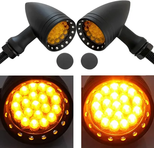 Vista 16 de FATECIM 2 luces LED de señal de giro para motocicleta, luces de conducción de alta resistencia, intermitentes traseros para Bobber Harley, Honda