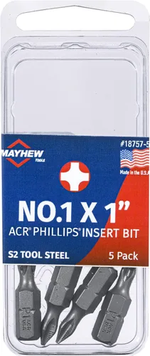 Vista 14 de Mayhew Tools 18747-5 Broca de inserción Phillips, n.º 0 x 1 pulgada, paquete de 5