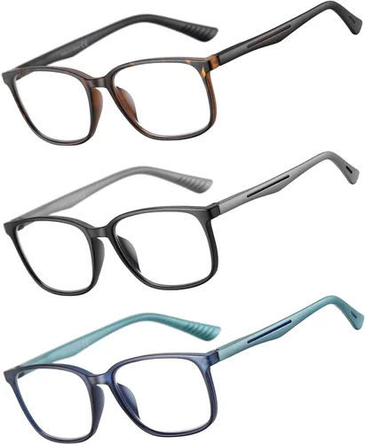 Vista 7 de Reading Glasses for Men,Blue Light Blocking Readers for men with Comfort Spring Hinge