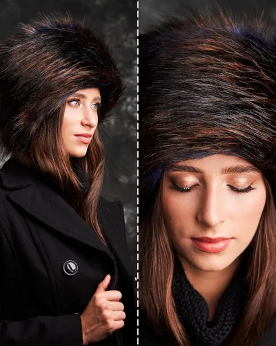 Vista 52 de Futrzane Sombrero clásico cosaco - Sombreros de piel sintética para mujer - Sombrero ruso peludo cálido
