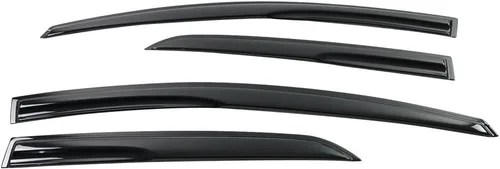 Vista 3 de IKON MOTORSPORTS - Visera de ventana compatible con Toyota Yaris Sedán 2007-2013, humo acrílico teñido y semitransparente, protector de sombra
