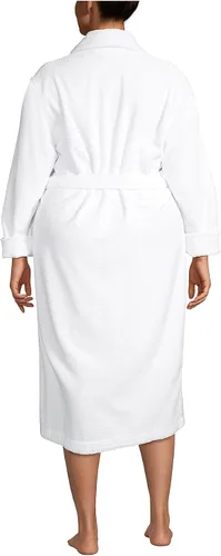 Vista 2 de Lands' End Bata de baño larga de rizo de algodón para mujer