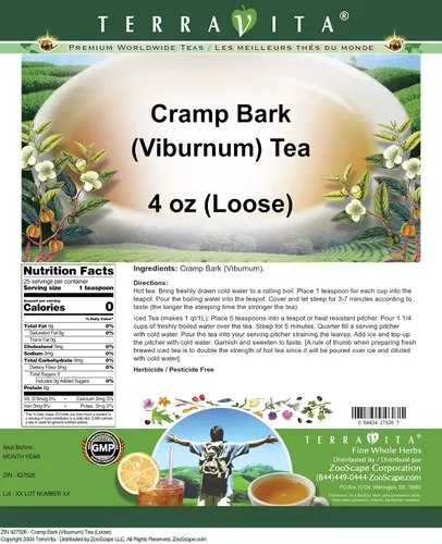 Vista 2 de Calambres Corteza (Viburnum) Té (Suelto) (4 oz, ZIN: 427526)