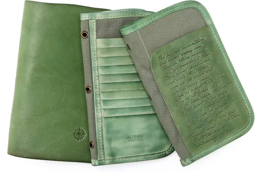 Vista 7 de Cartera de viaje organizadora de cuero genuino Nomad Cartera de mujer con soporte para pasaporte
