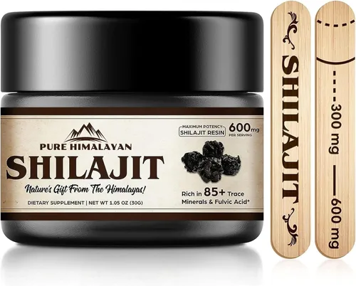Vista 2 de Shilajit - Resina Shilajit orgánica pura del Himalaya de 600 mg, aceite de semilla negra orgánico Zhou 100% virgen prensado en frío Omega 3 6 9